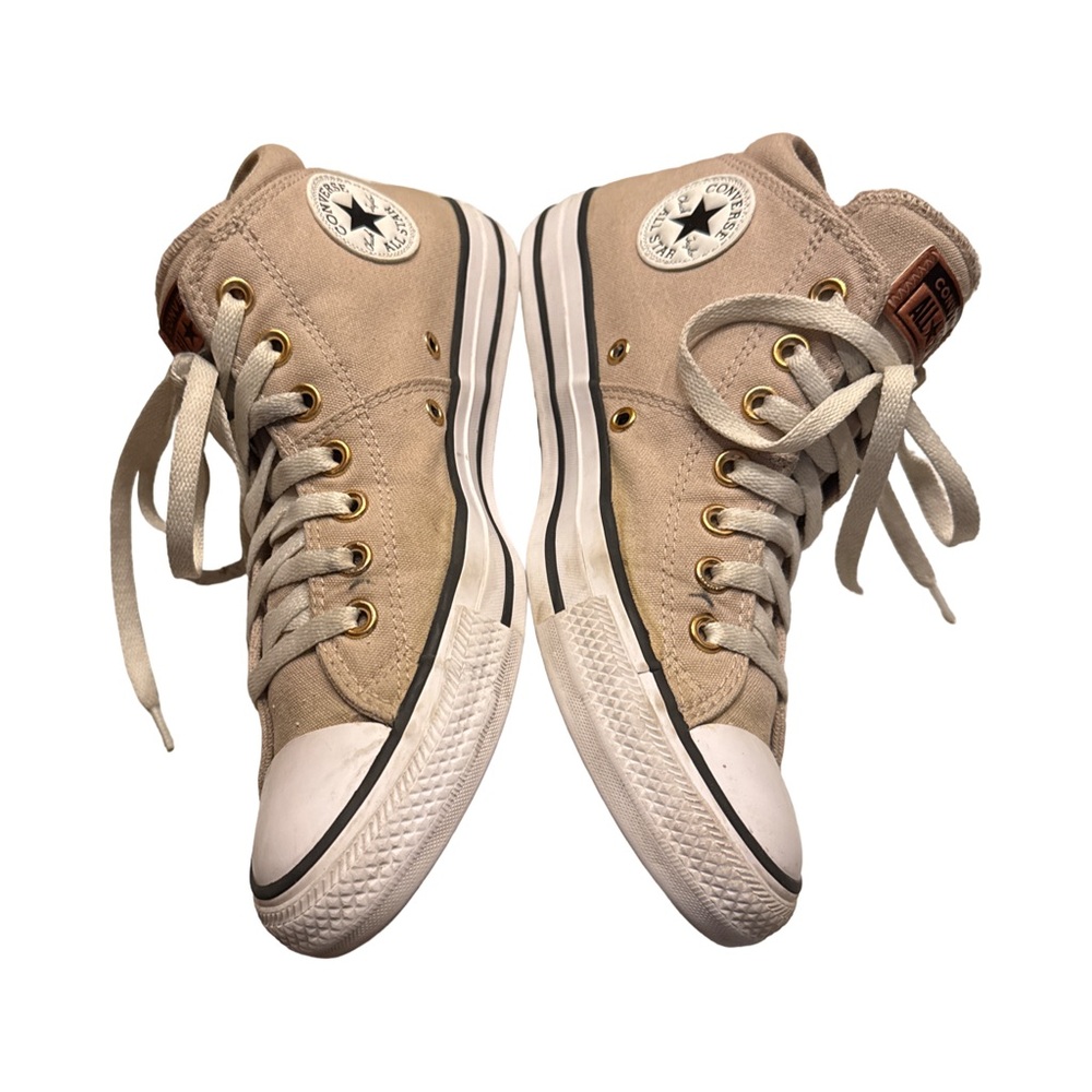 Converse Beige High-Tops with White Details